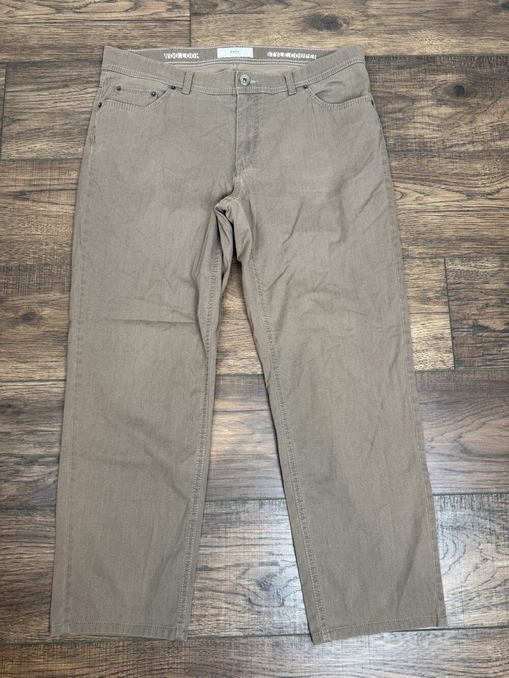 Brax Men’s Feel Good Cooper Fancy Pants Brown Tan 36x27